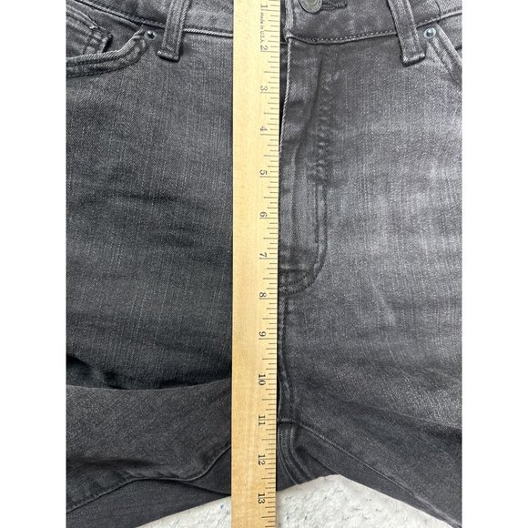 Time And Tru Jeans Womens 14 Black Raw Hem High Rise Distressed Cropped - Picture 8 of 11